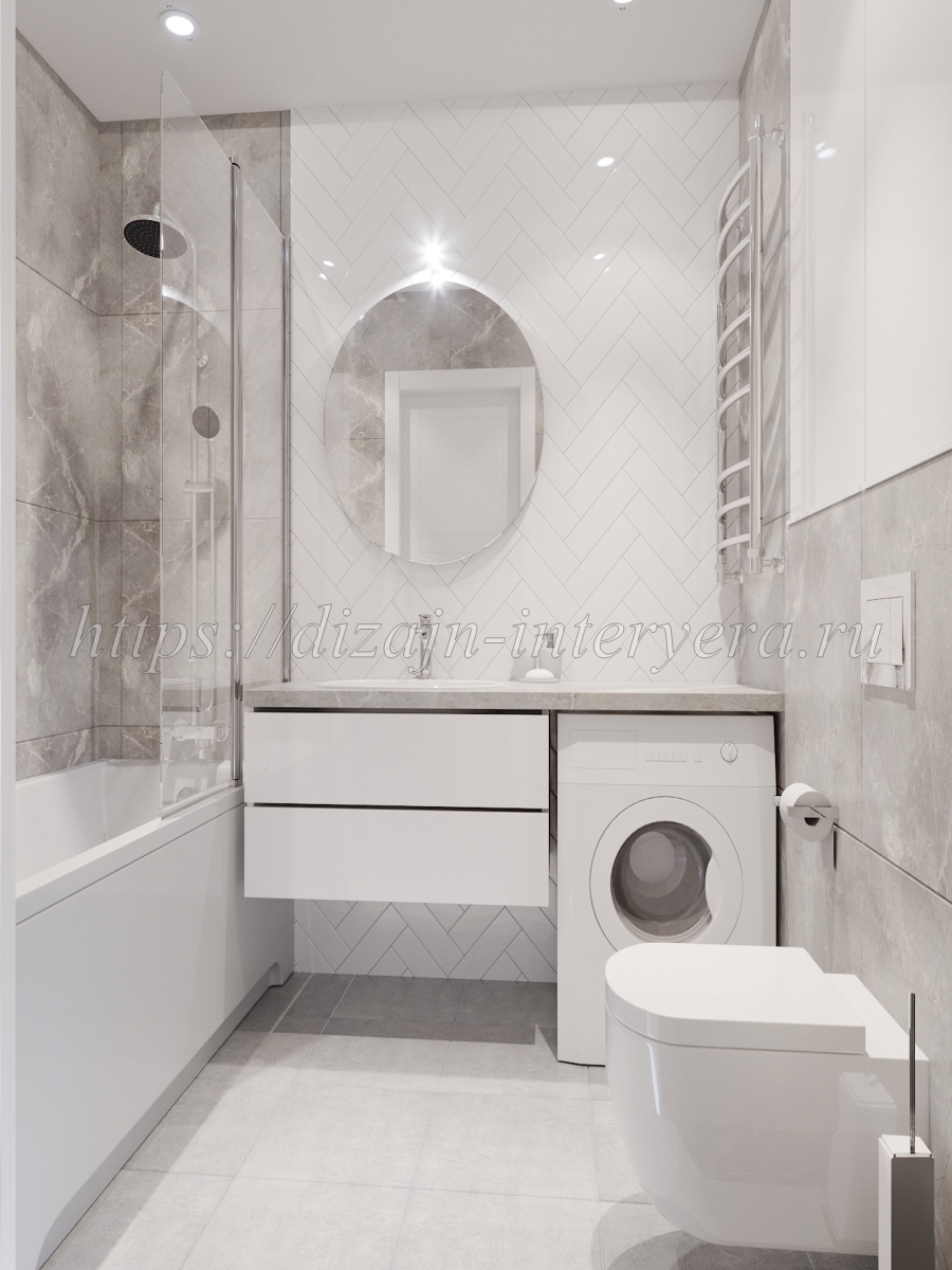 Дизайн ванной в ЖК Лилия