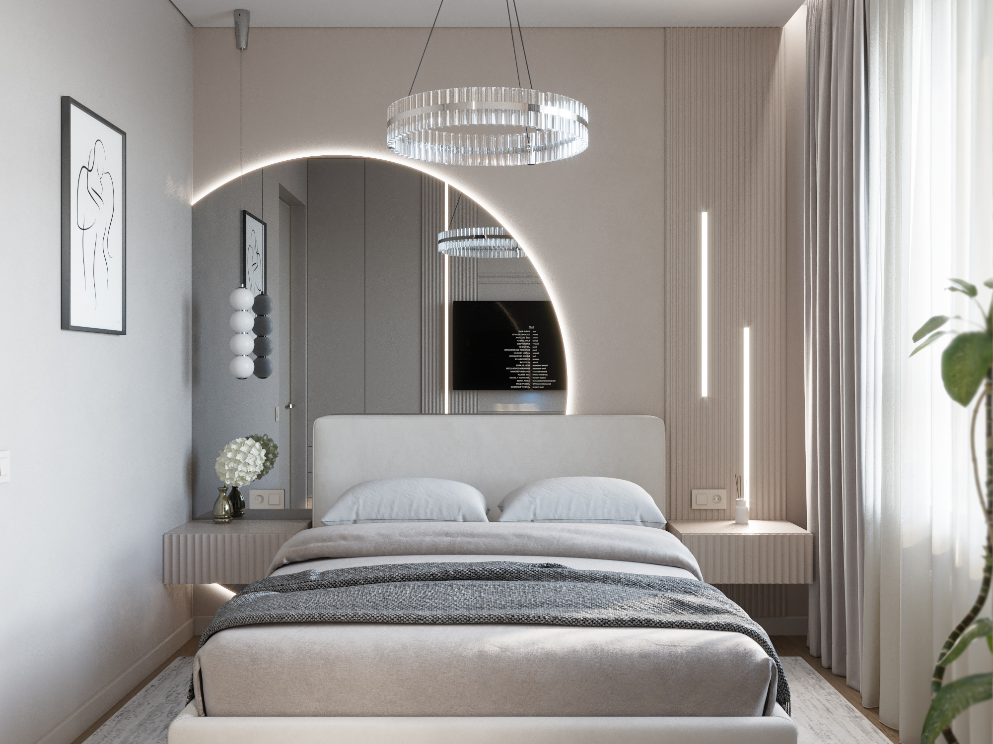 Дизайн спальни в ЖК Новатор