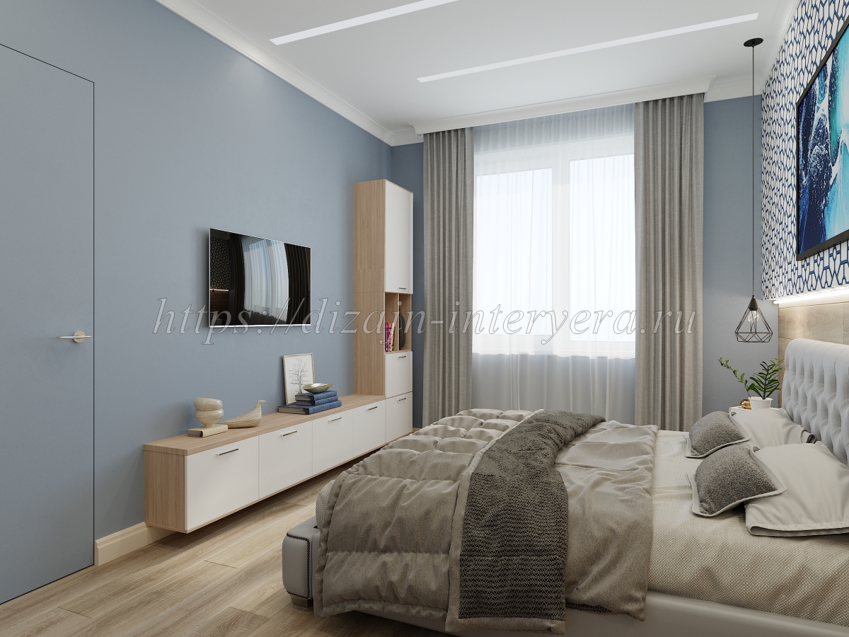 Дизайн спальной комнаты в ЖК Эко-парк Сосны