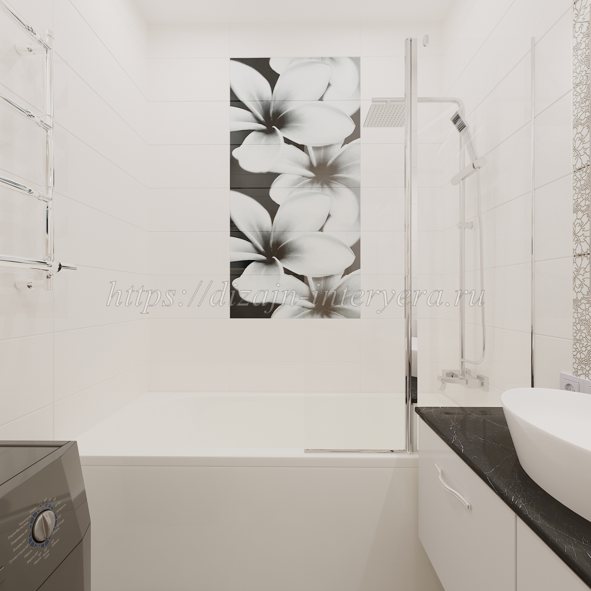 Дизайн ванной в ЖК Сосны