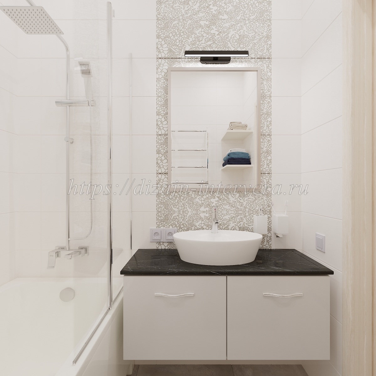 Дизайн ванной комнаты в ЖК Эко-парк Сосны