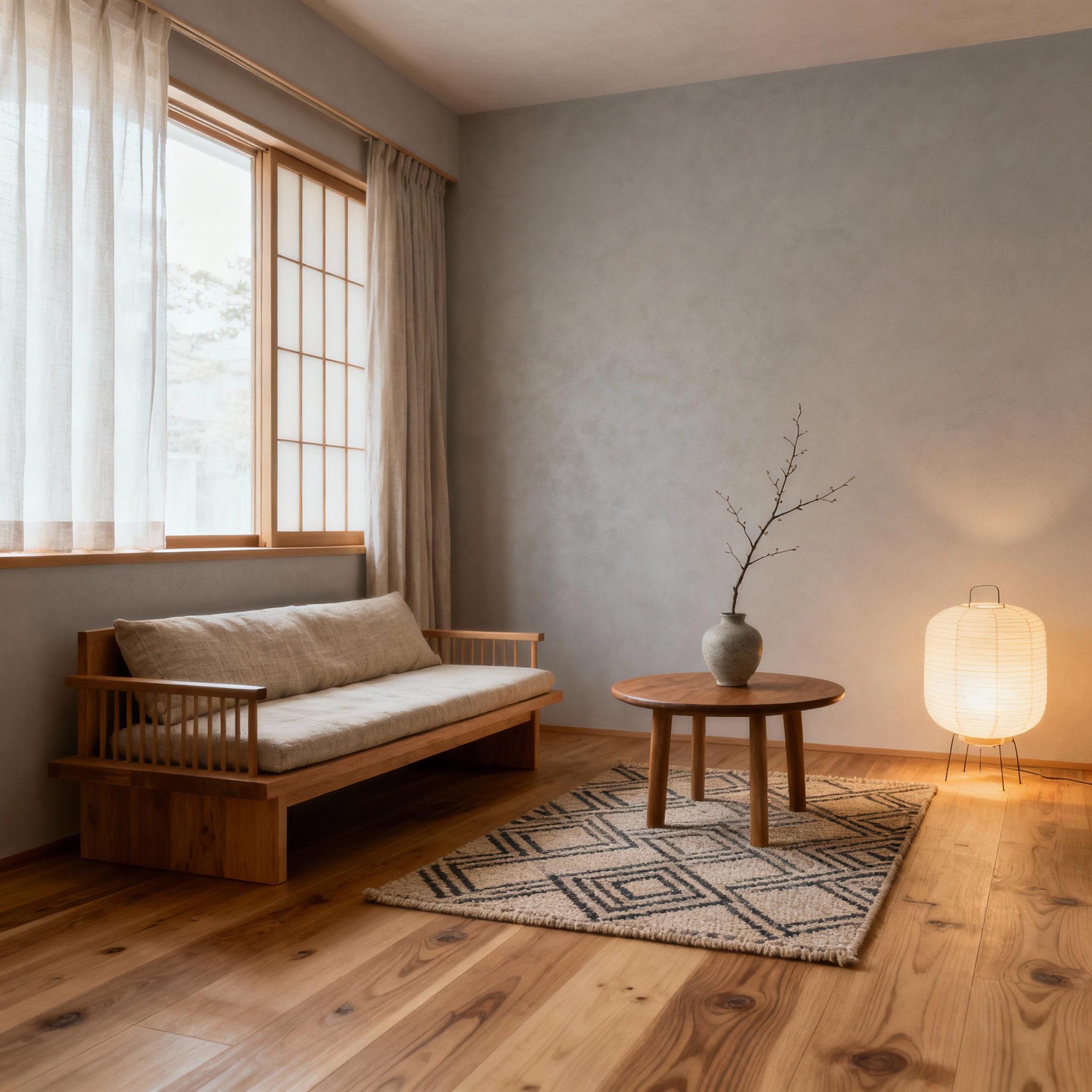 Интерьер в стиле джапанди с японским минимализмом и скандинавской простотой